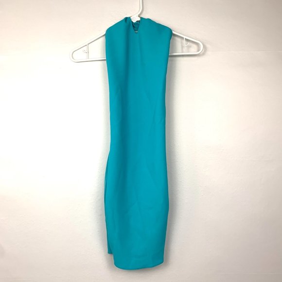 NEW The Bar Liam Open Back Mini Dress Turquoise Blue 0 - Picture 4 of 10